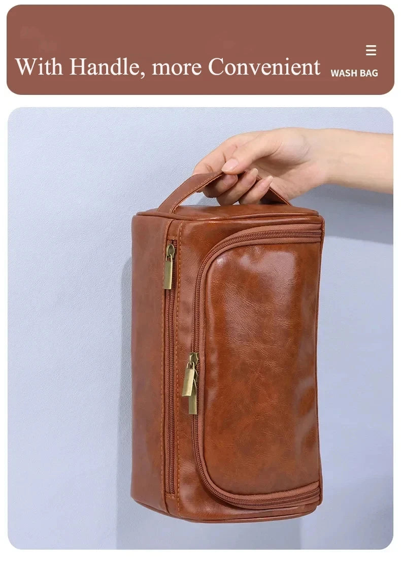 Valeroni Hanging Travel Toiletry Bag | PU & Canvas Organizer