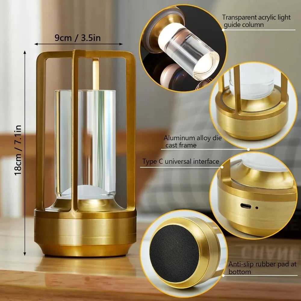 Valeroni Cordless Ambient Table Lamp | Rechargeable Touch Light