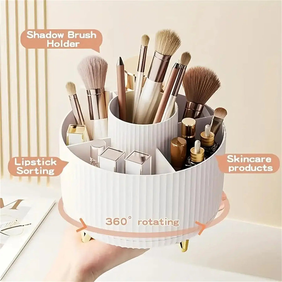 Rotating 5-Compartment Makeup Organizer