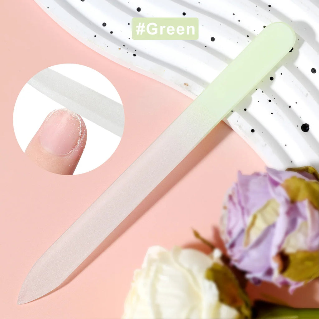 Glass Nail File Professional Manicure Sand Rubbing Crystal Glass Nail File Durable Art Buffer Sand Rubbing Nail Art Salon Tool