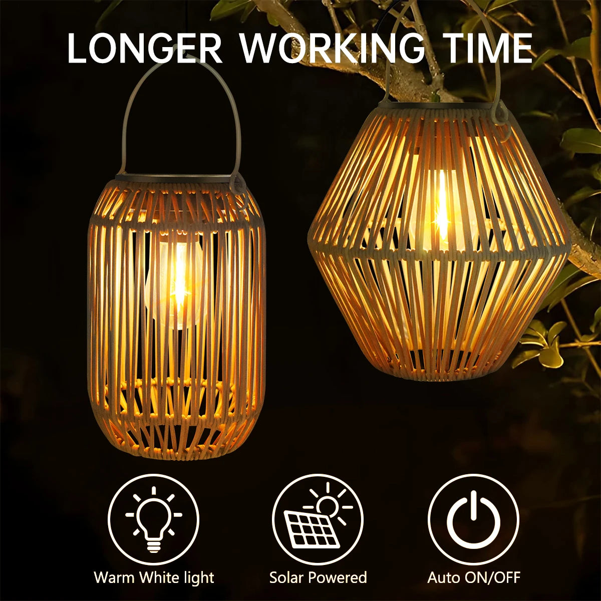 Woven Solar Garden Lantern