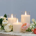 Glass Wax Flameless Effect LED Candles ( Set of 3 )-1
