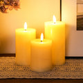 Set of 3 Flickering Flameless Candles Battery Operated-0