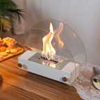 13.5" L Portable Tabletop Fireplace (White)-2