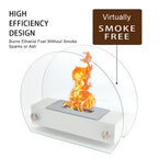 13.5" L Portable Tabletop Fireplace (White)-3