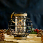 7.3" Tall Battery Powered Table Lamp-Hemp Rope Cage-Style Fairy Decorative Table Lamp-2