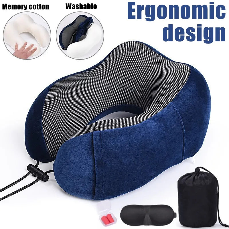Slow-rebound memory foam travel pillow