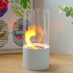 JHY DESIGN Portable Tabletop Firepit Cylindrical With Glass-3