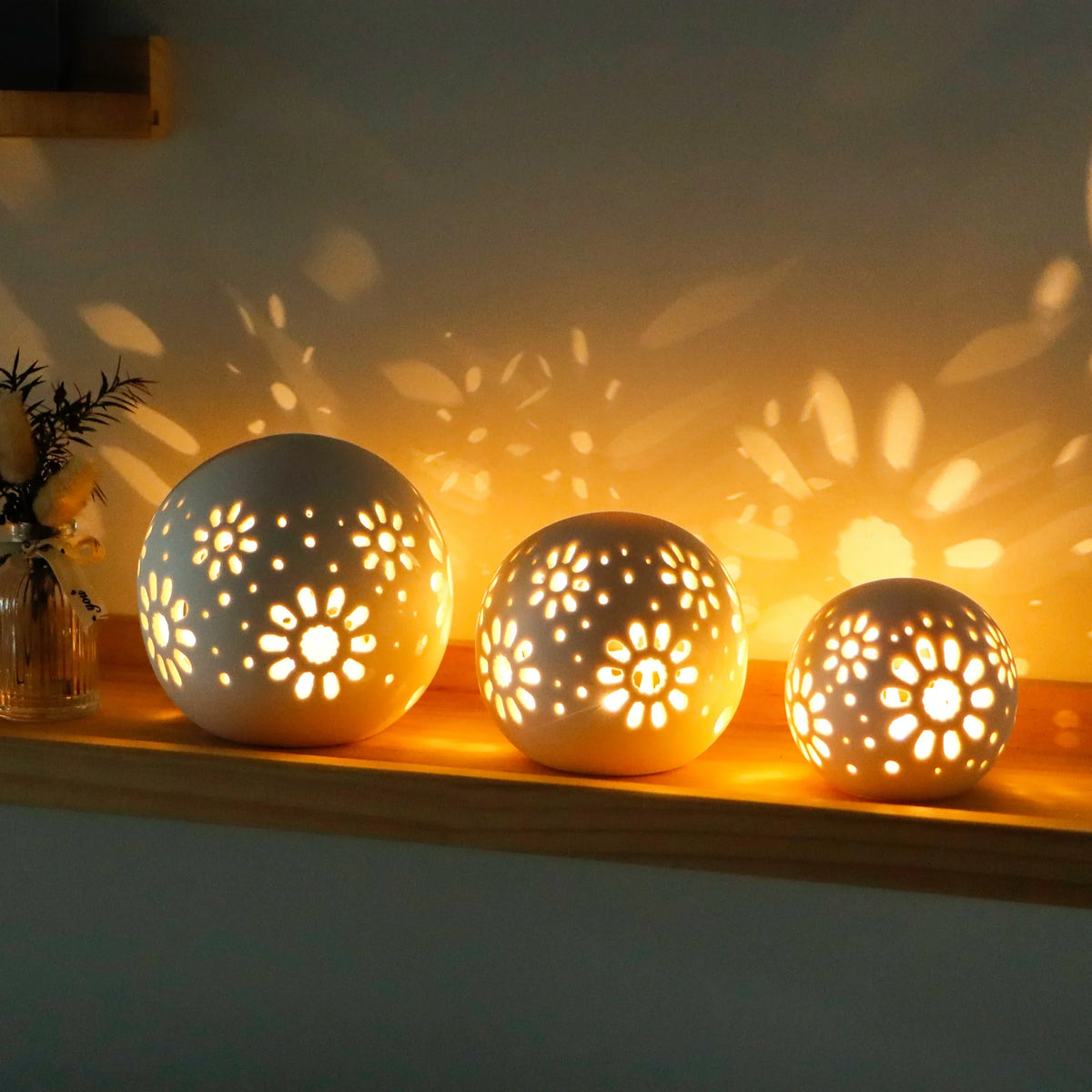 Set of 3 Ceramic Decorative Lamps 5" H-4