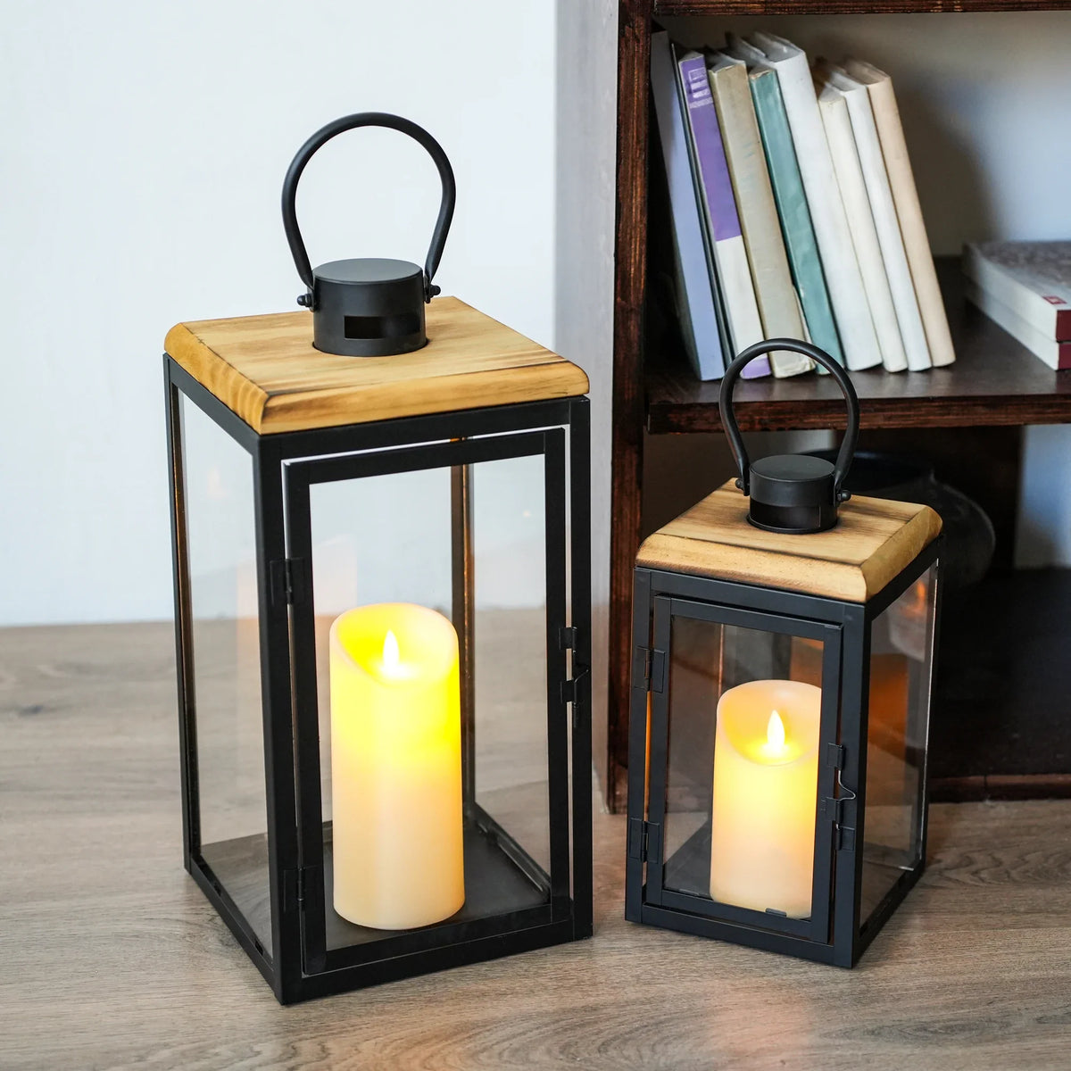 Set of 2 16'' & 11'' High Decorative Candle Lanterns-2