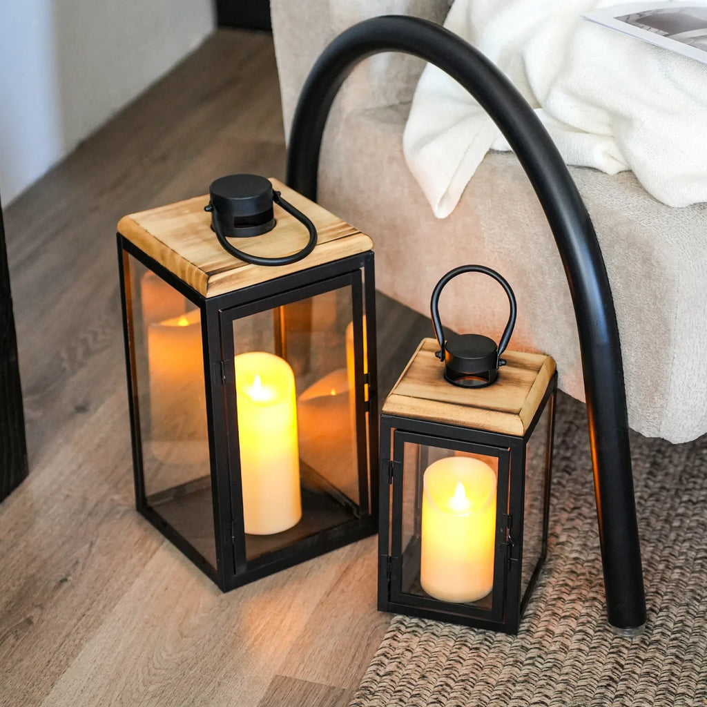 Set of 2 16'' & 11'' High Decorative Candle Lanterns-3
