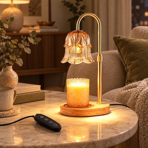 50W Candle Warmer Lamp with Timer in a premium Valeroni lifestyle setting