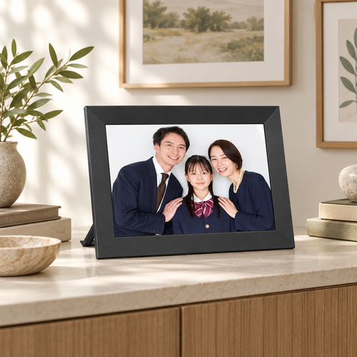 10.1-Inch Smart Wi-Fi Digital Photo Frame in a premium Valeroni lifestyle setting
