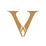 Valeroni brass V monogram with an ember detail