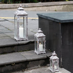 Set of 3  10/14/19.5''H Candle Lanterns(Cement Grey)-2